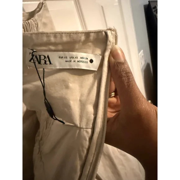 Women's Zara Strapless Beige Bubble Dress XS - Picture 4 of 5